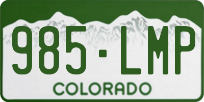 CO license plate 985LMP