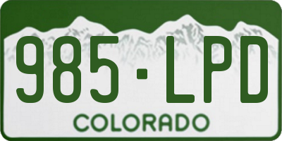 CO license plate 985LPD