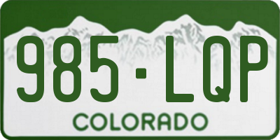 CO license plate 985LQP