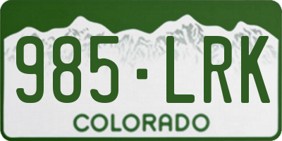CO license plate 985LRK