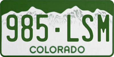 CO license plate 985LSM