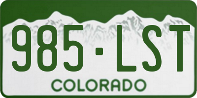 CO license plate 985LST