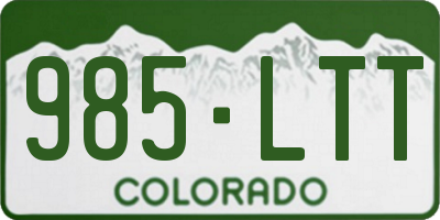 CO license plate 985LTT