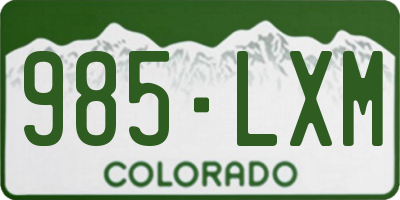 CO license plate 985LXM
