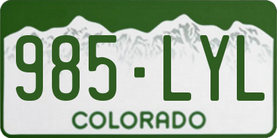 CO license plate 985LYL