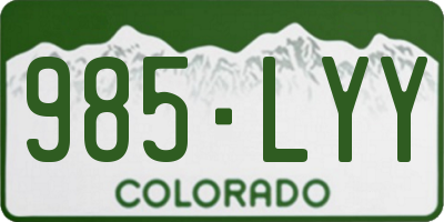 CO license plate 985LYY