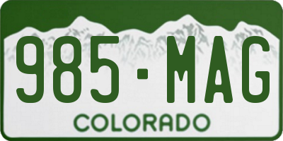 CO license plate 985MAG