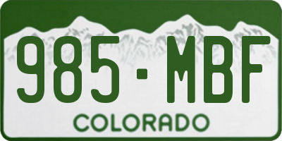 CO license plate 985MBF
