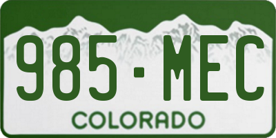 CO license plate 985MEC