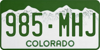 CO license plate 985MHJ