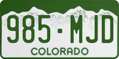 CO license plate 985MJD