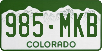 CO license plate 985MKB