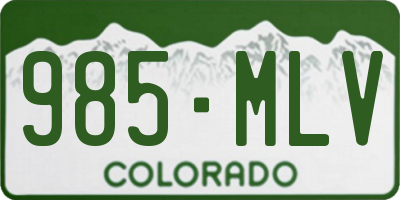 CO license plate 985MLV