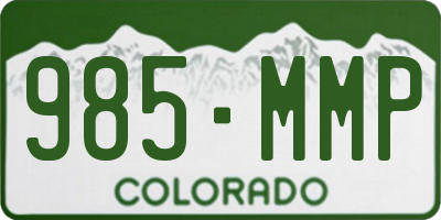 CO license plate 985MMP