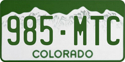 CO license plate 985MTC
