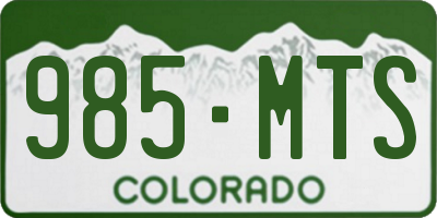 CO license plate 985MTS