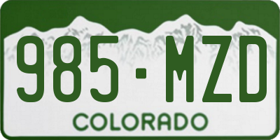 CO license plate 985MZD