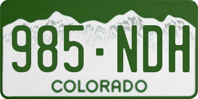 CO license plate 985NDH