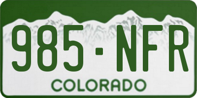 CO license plate 985NFR