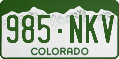 CO license plate 985NKV