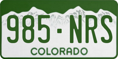 CO license plate 985NRS