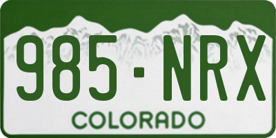 CO license plate 985NRX