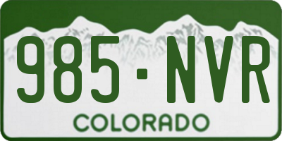 CO license plate 985NVR