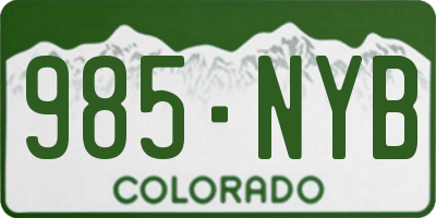 CO license plate 985NYB