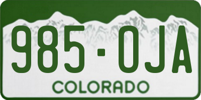 CO license plate 985OJA