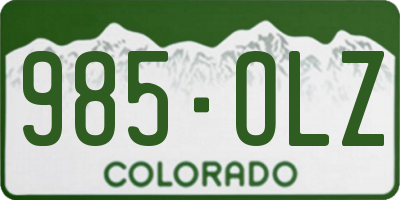CO license plate 985OLZ
