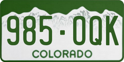 CO license plate 985OQK