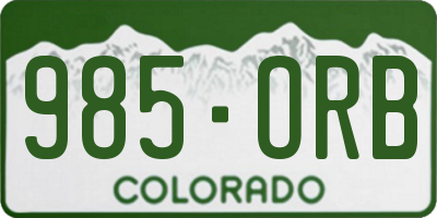 CO license plate 985ORB