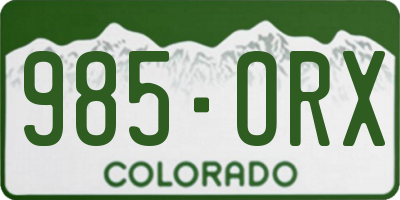 CO license plate 985ORX