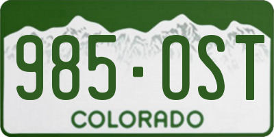 CO license plate 985OST