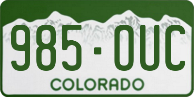 CO license plate 985OUC