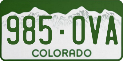 CO license plate 985OVA