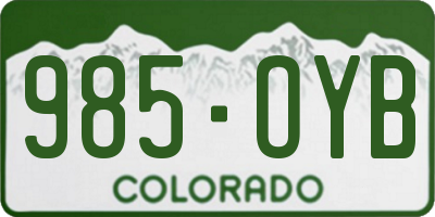CO license plate 985OYB
