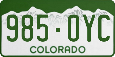 CO license plate 985OYC