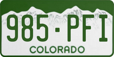 CO license plate 985PFI