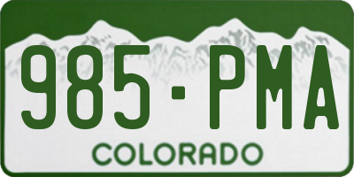 CO license plate 985PMA