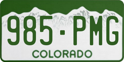 CO license plate 985PMG