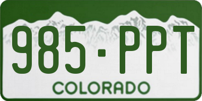 CO license plate 985PPT