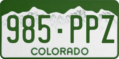 CO license plate 985PPZ