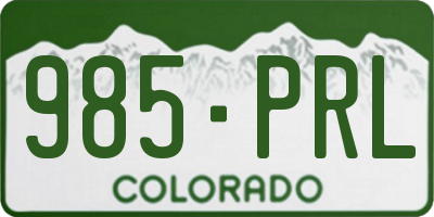 CO license plate 985PRL