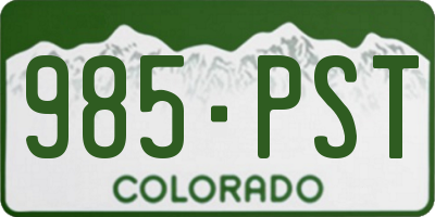 CO license plate 985PST