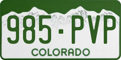 CO license plate 985PVP