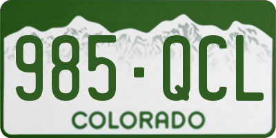 CO license plate 985QCL