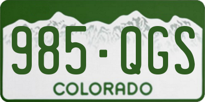 CO license plate 985QGS