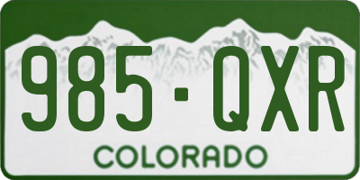 CO license plate 985QXR