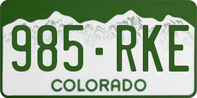 CO license plate 985RKE